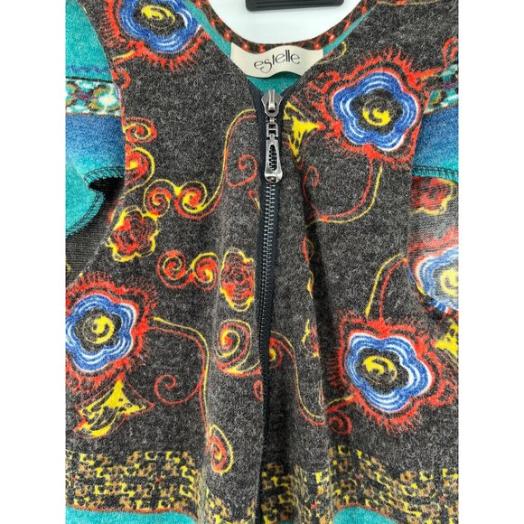 Estelle Multicolor Sleeveless Knit Dress With Front Zipper & Floral Pattern Wome - Picture 4 of 8